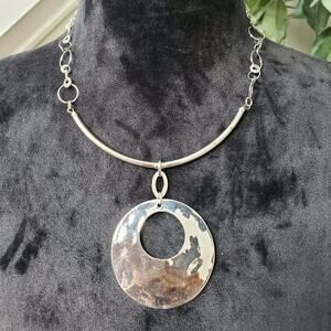 Women's Silver & Round White Shell Slider Jewelry Pendant